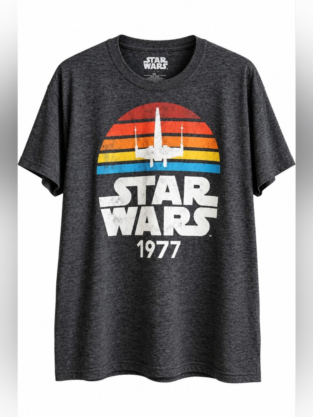 Mad Engine Star Wars 1977 X-Wing Retro Sunset Graphic Tee Large